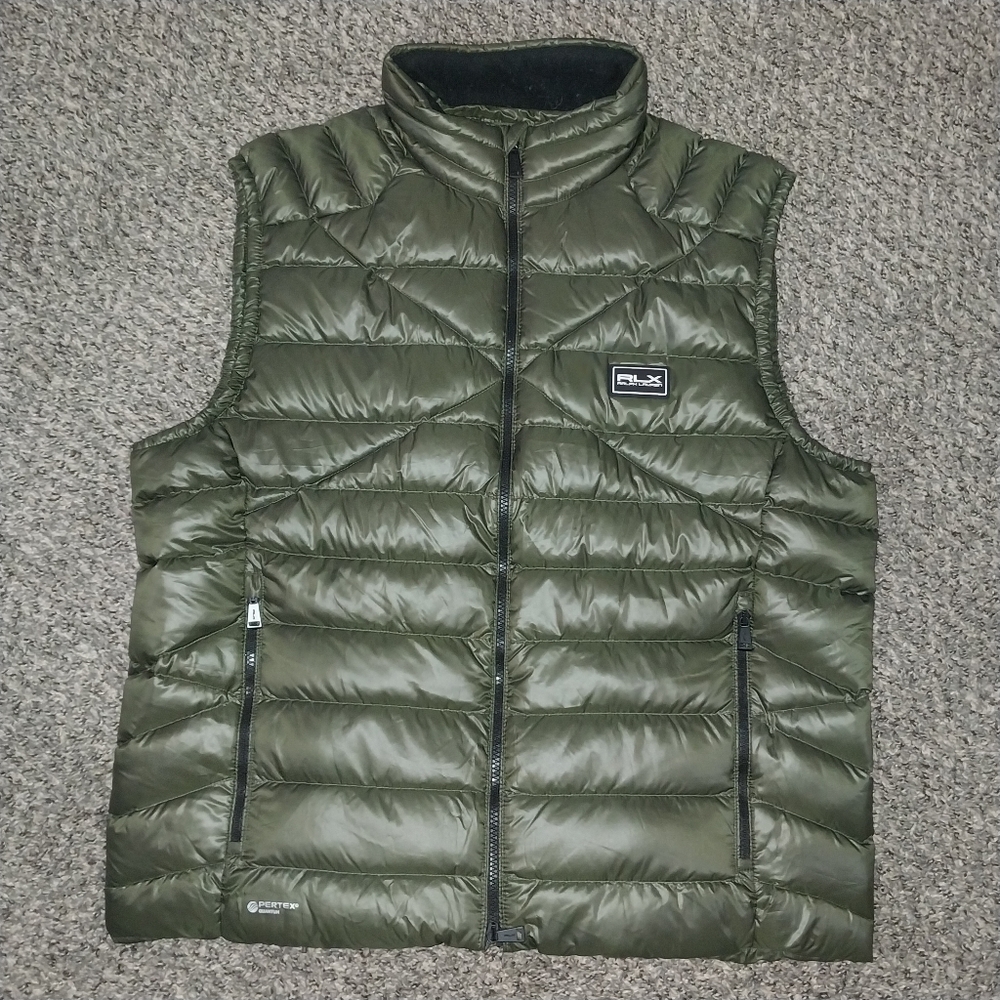 Men's Large and XL Ralph Lauren Mens Packable Olive Green Water Repellent Puffer